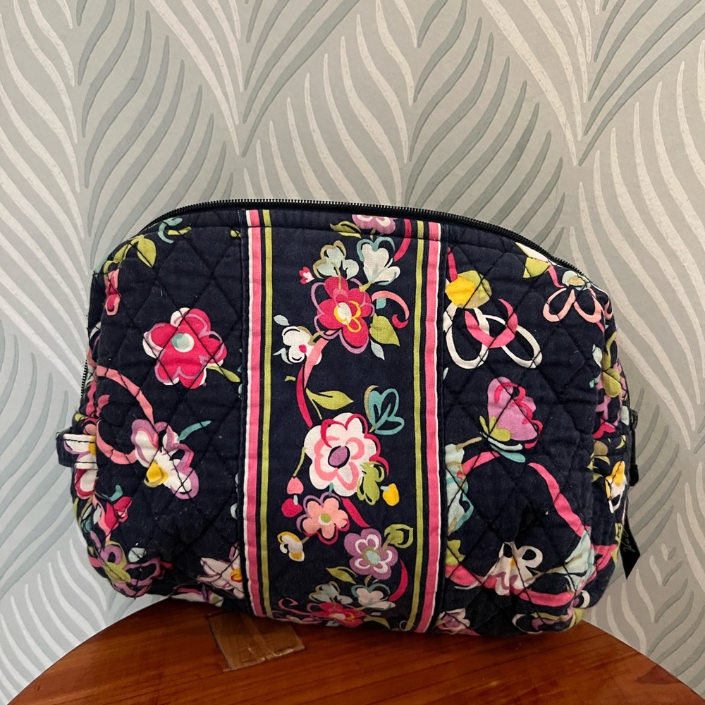 Vera Bradley Navy Floral Cosmetic Bag